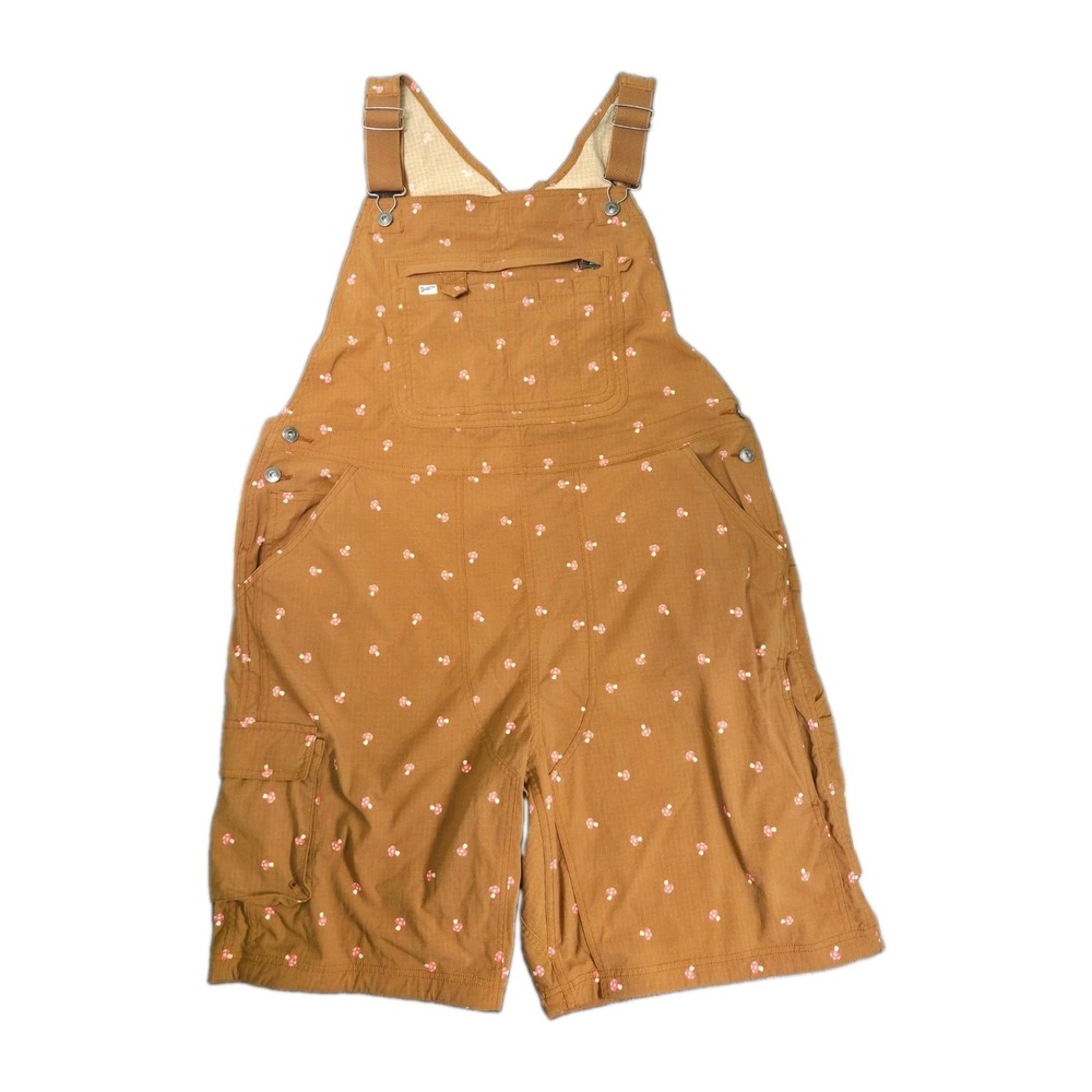 Duluth Trading Co Mushroom Short Overalls Women 2XL Heirloom Gardening Cargo